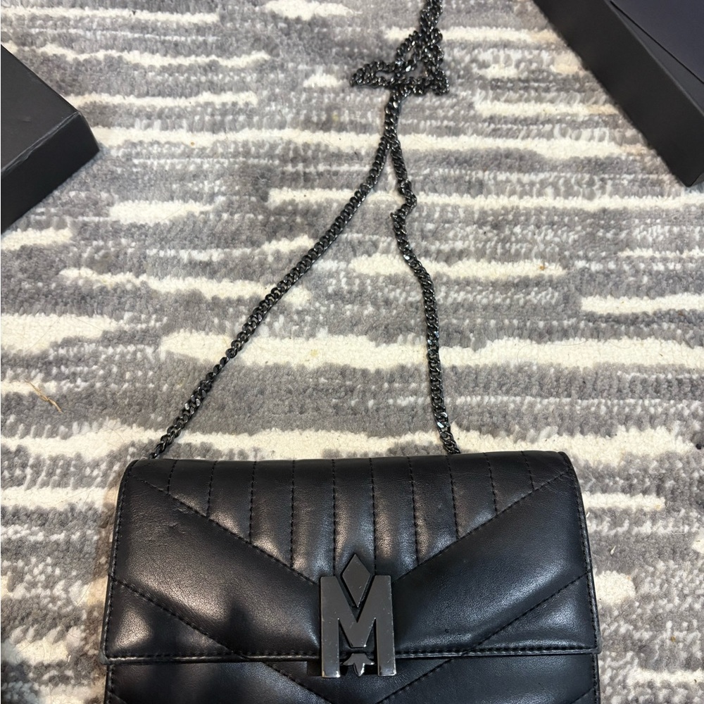Black Quilted Chain Shoulder Bag minor scuff on hardware and fabric